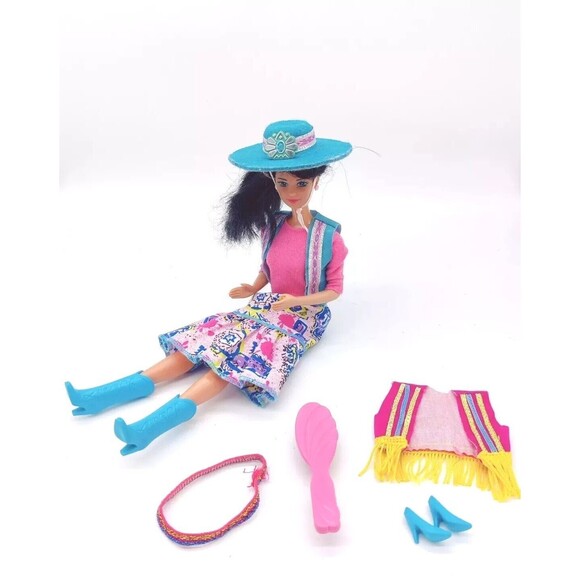Vintage 1989 Western Fun Barbie Nia Incomplete Outfit + Western Fun Outfit #9951 - Picture 1 of 16